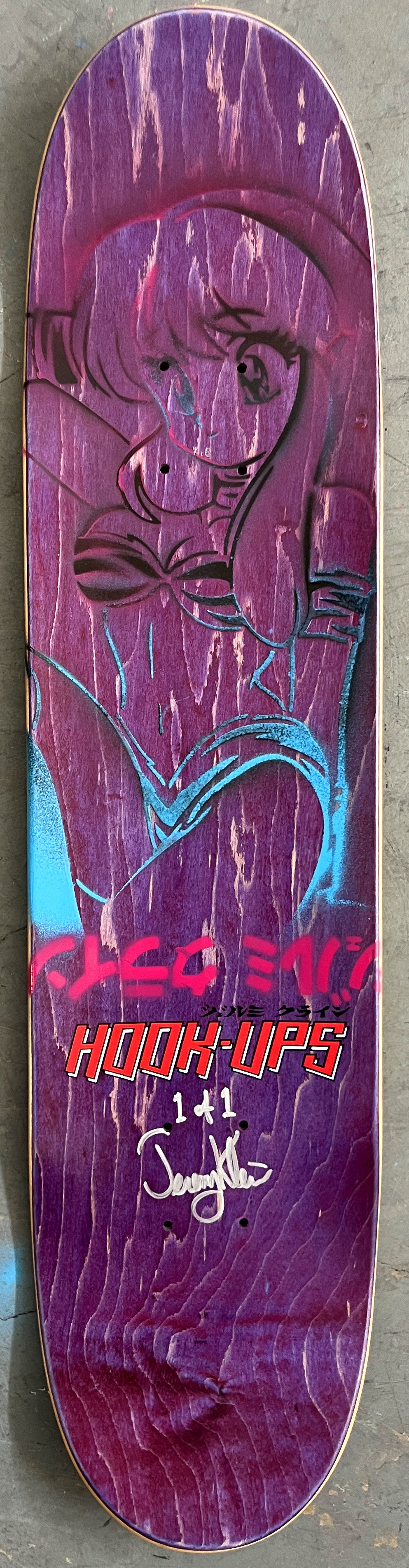 iria hunter 7.5 X 31.75 ANODIZED BLUE/PURPLE MIXED PROCESS SIGNED 1 of 1