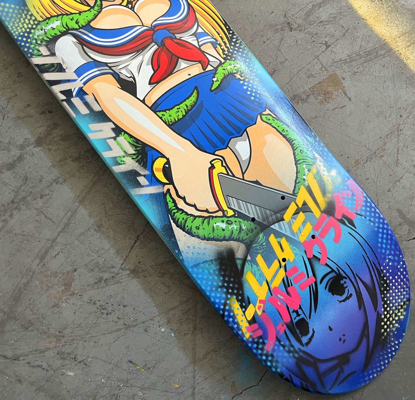 tentacle school girl 8.25 X 32.25 BLUE/BLUE BLUE MIXED PROCESS SIGNED 1 of 1
