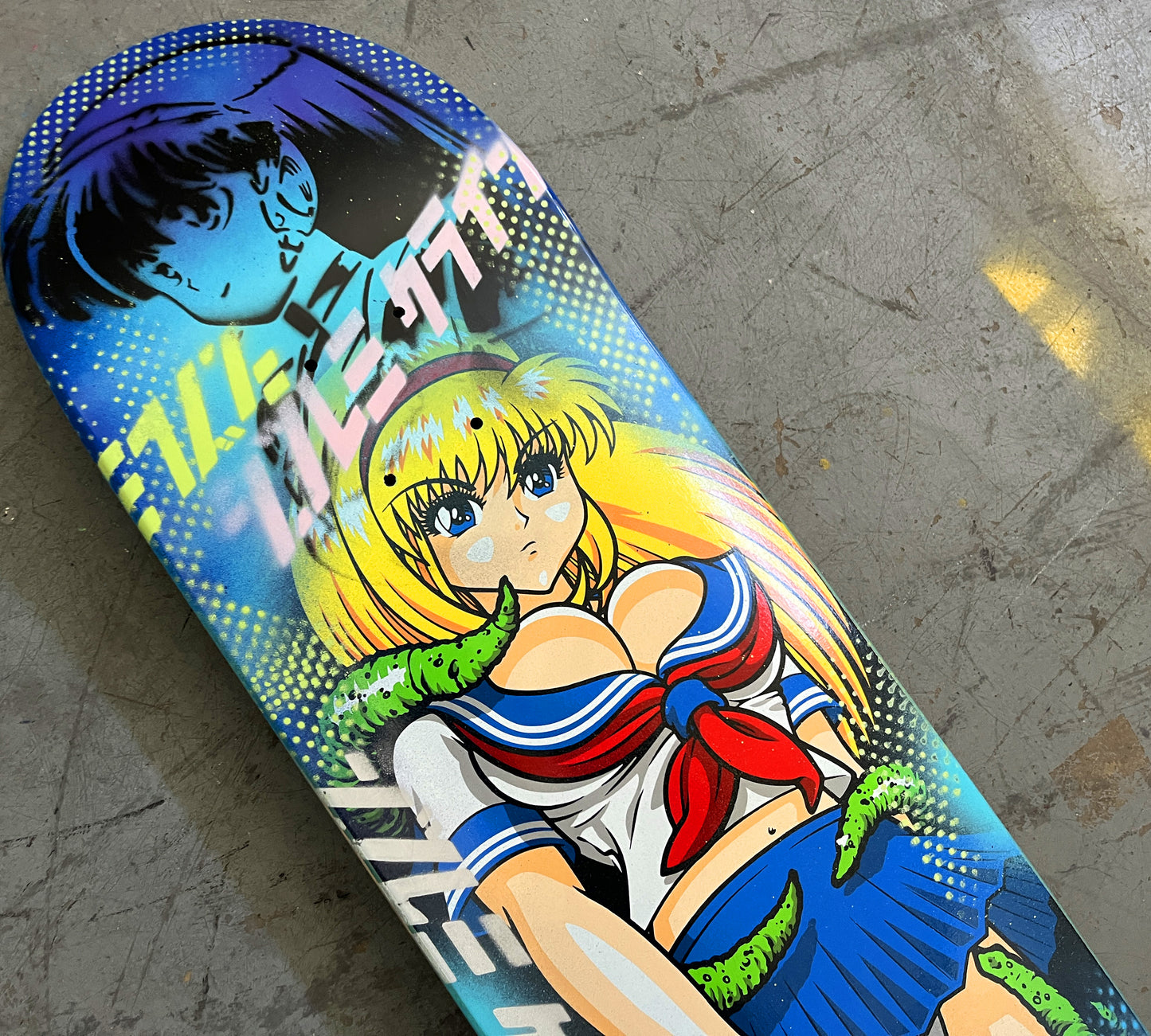 tentacle school girl 8.25 X 32.25 BLUE/BLUE BLUE MIXED PROCESS SIGNED 1 of 1