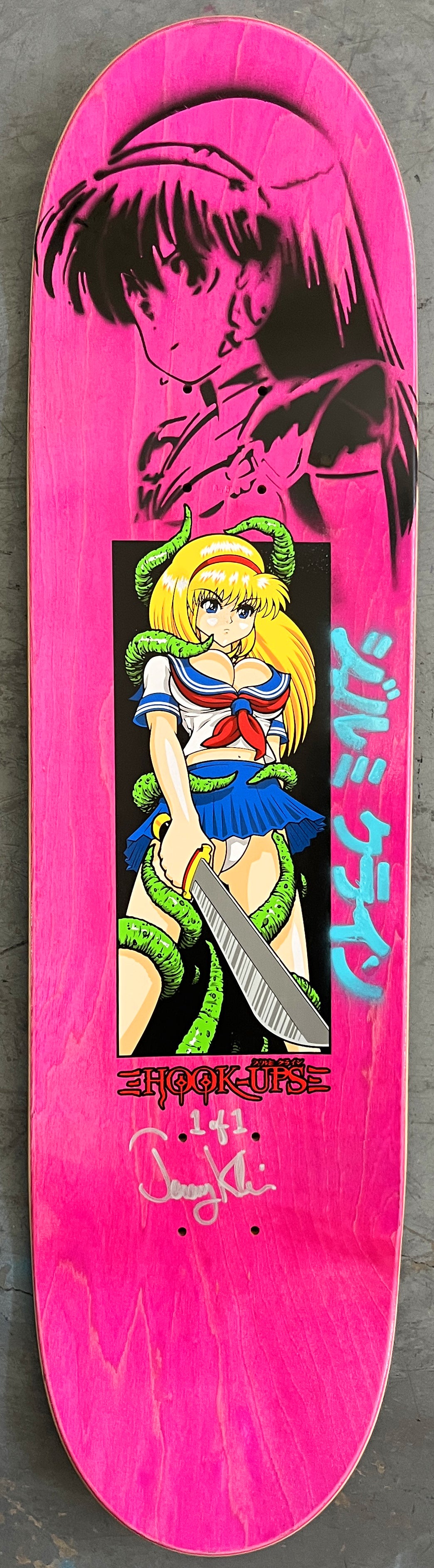 tentacle school girl 8.25 X 32.25 BLUE/BLUE BLUE MIXED PROCESS SIGNED 1 of 1