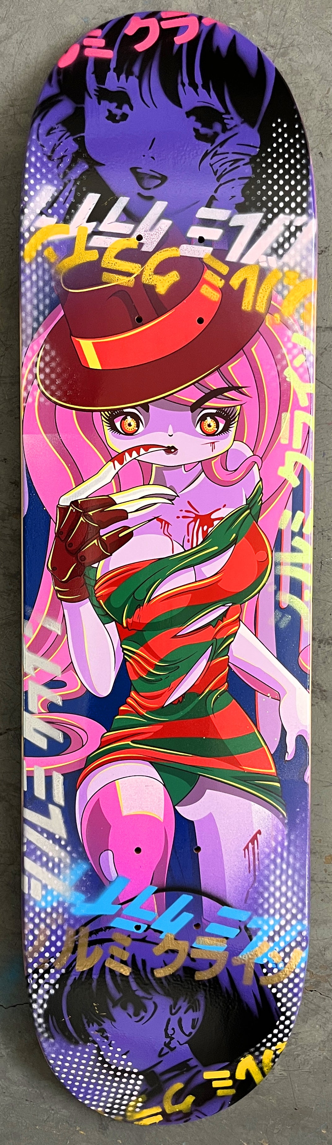 nightmare freddy 7.88 X 31.75 PURPLE MIXED PROCESS SIGNED 1 of 1