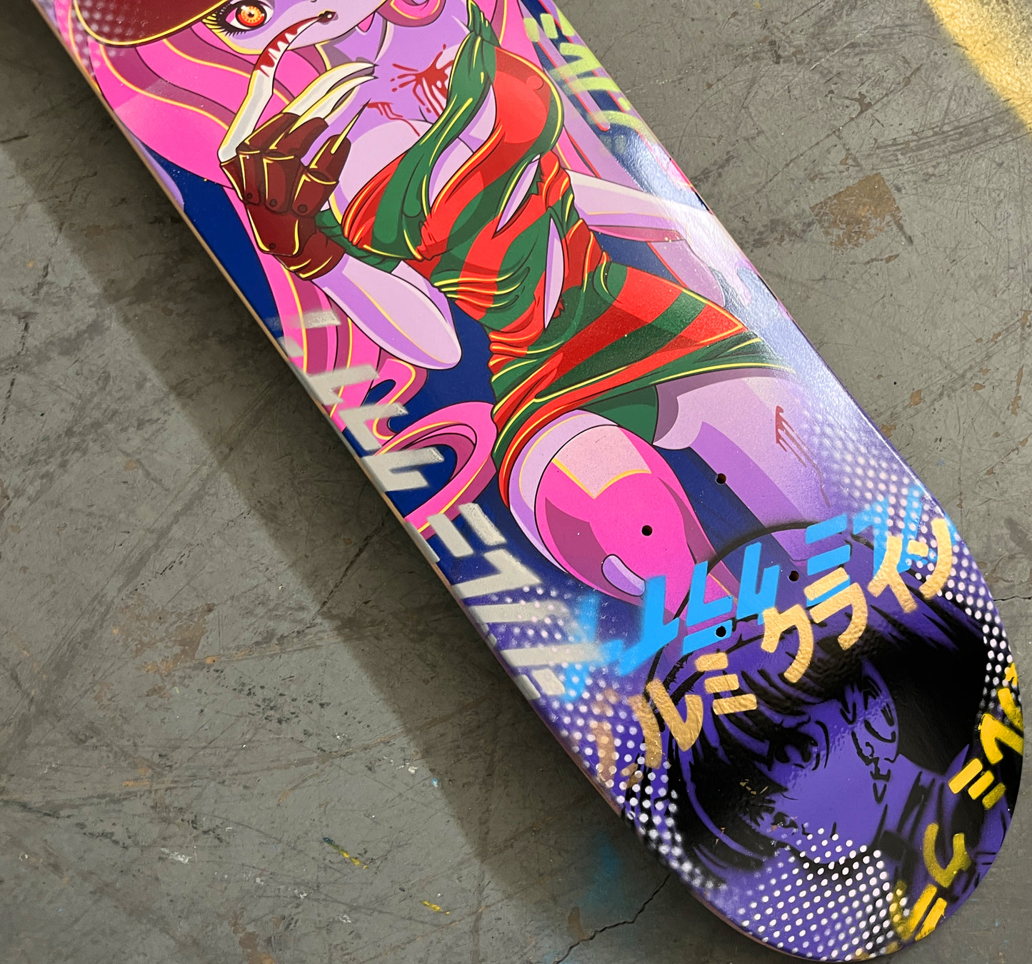 nightmare freddy 7.88 X 31.75 PURPLE MIXED PROCESS SIGNED 1 of 1