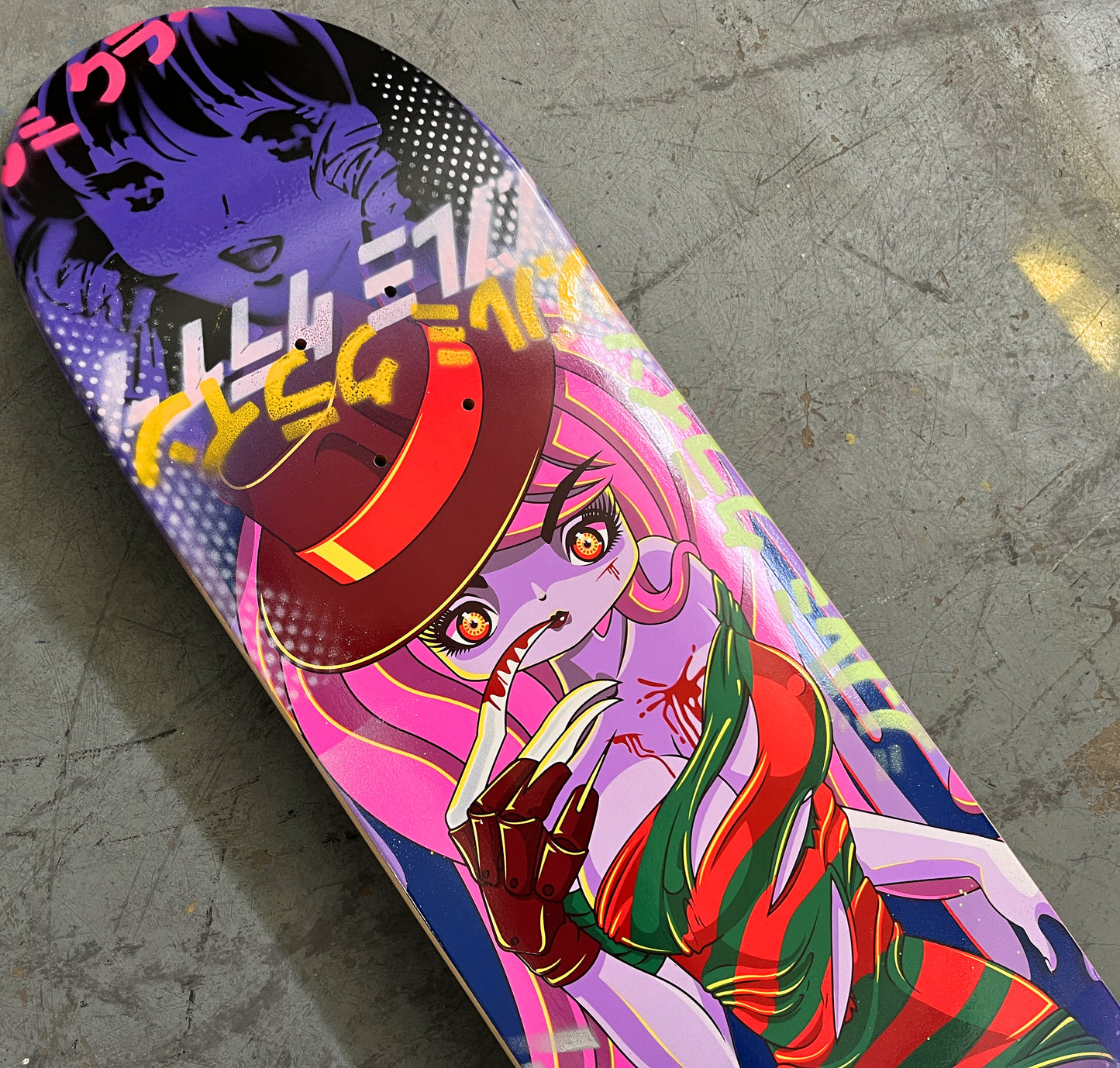 nightmare freddy 7.88 X 31.75 PURPLE MIXED PROCESS SIGNED 1 of 1