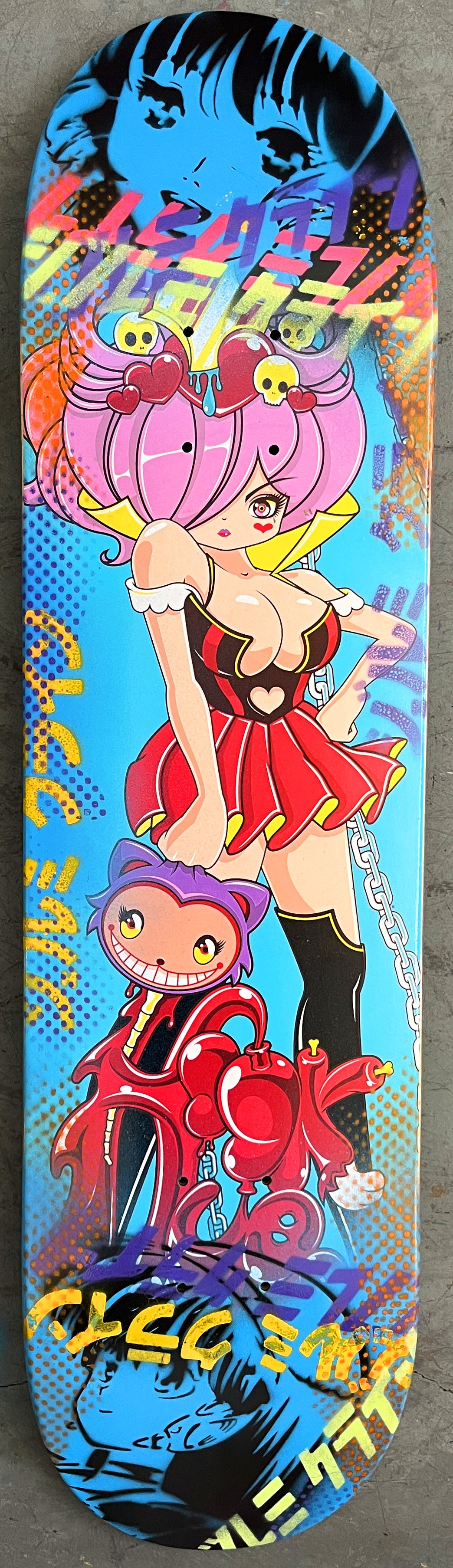 cheshire cat girl 7.88 X 31.75 BLUE MIXED PROCESS SIGNED 1 of 1