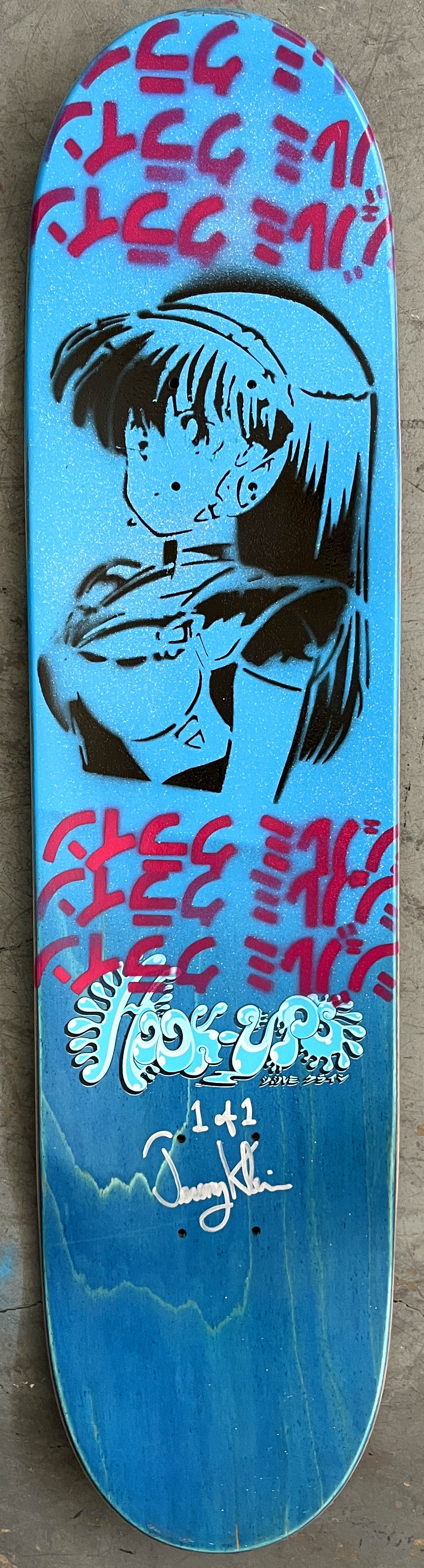 cheshire cat girl 7.88 X 31.75 BLUE MIXED PROCESS SIGNED 1 of 1