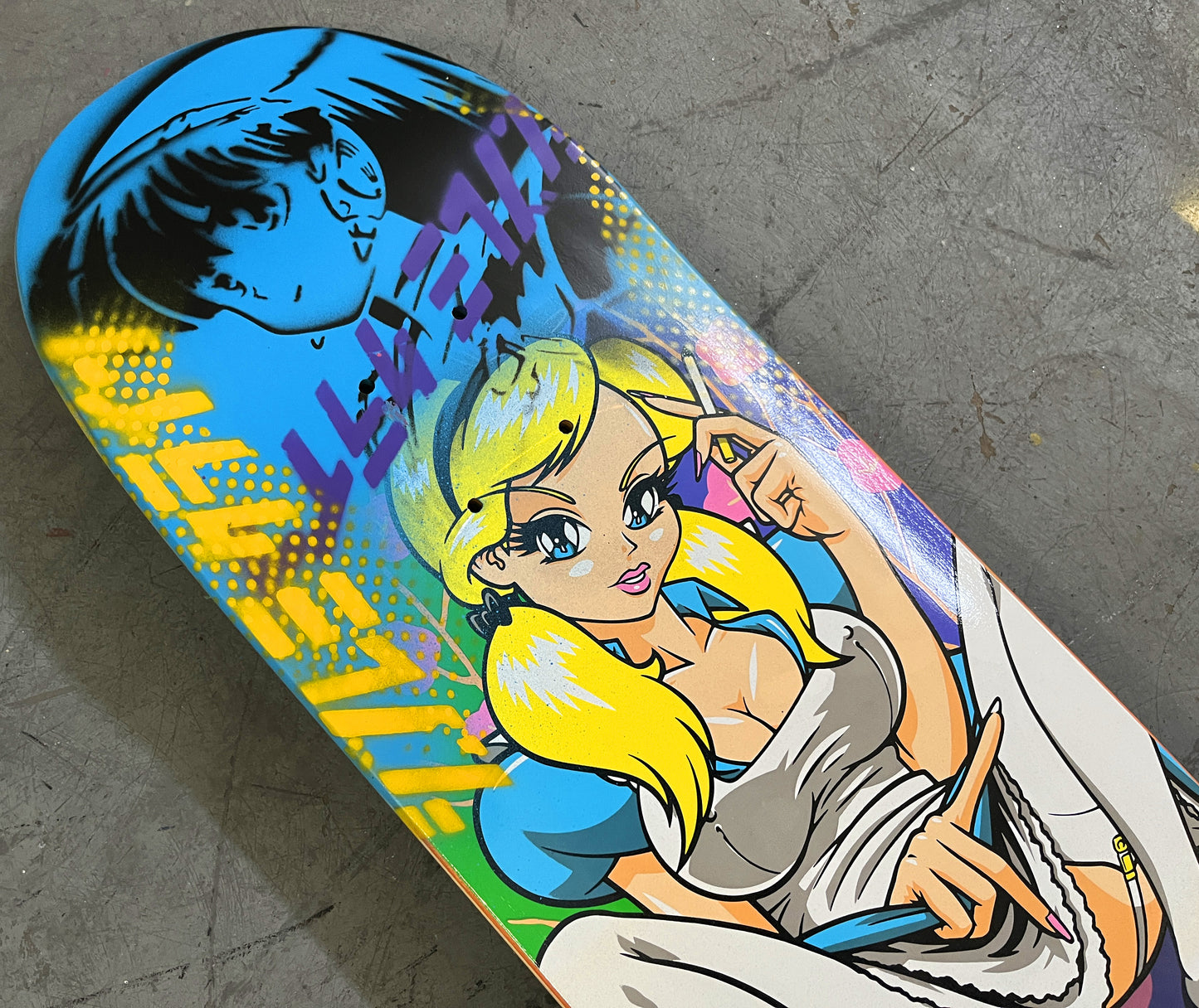 alice 8 X 31.75 BLUE/BLACK MIXED PROCESS SIGNED 1 of 1