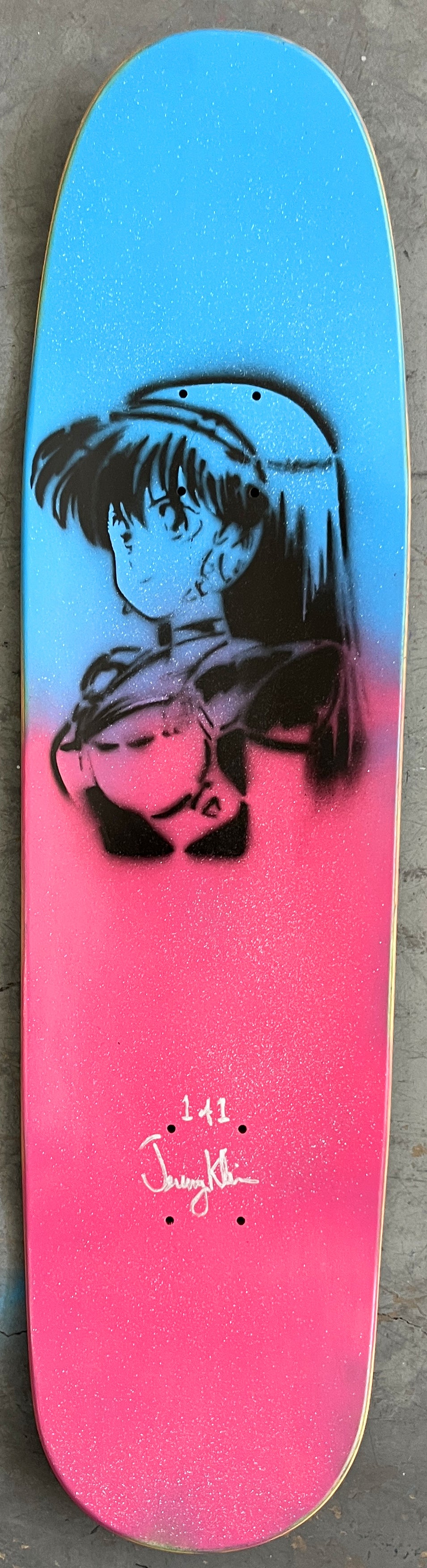 geisha III 8.5 X 32.25 BLUE/AQUA MIXED PROCESS SIGNED 1 of 1