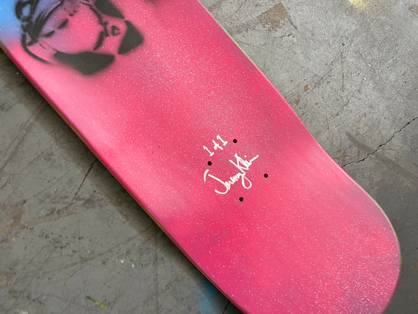 geisha III 8.5 X 32.25 BLUE/AQUA MIXED PROCESS SIGNED 1 of 1