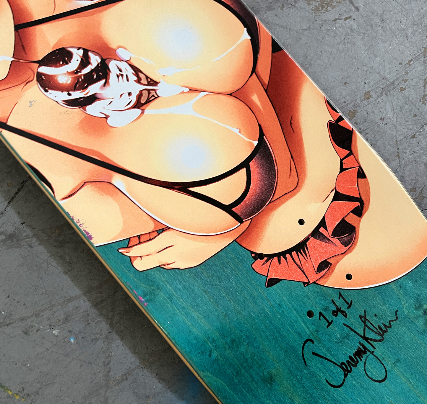 soft serve girl 8.5 X 32.25 YELLOW MIXED PROCESS SIGNED 1 of 1
