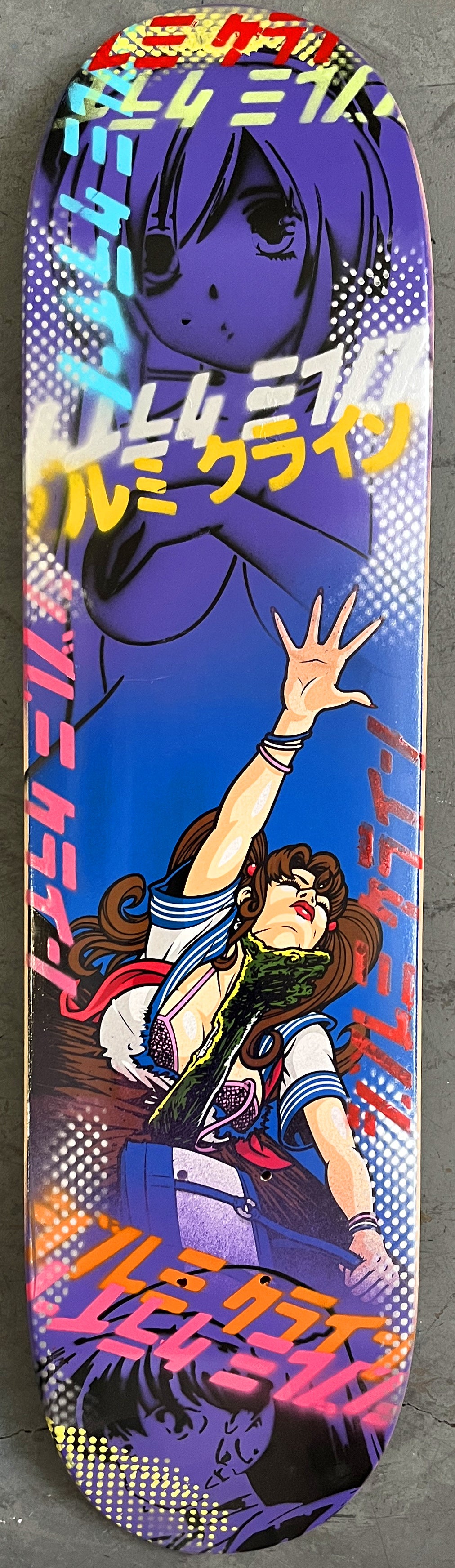 evil dead 7.88 X 31.75 BLUE/PURPLE MIXED PROCESS SIGNED 1 of 1