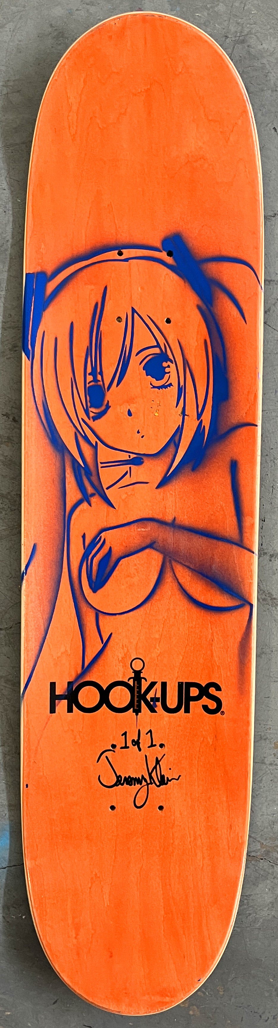 evil dead 7.88 X 31.75 BLUE/PURPLE MIXED PROCESS SIGNED 1 of 1