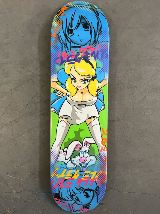 alice & friends 8.25 X 32.25 BLUE GLITTER MIXED PROCESS SIGNED 1 of 1