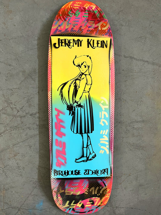 anime girl HAND PAINTED 9.5 X 32.25 YELLOW/BLUE GRADIENT MIXED PROCESS SIGNED 1 of 1