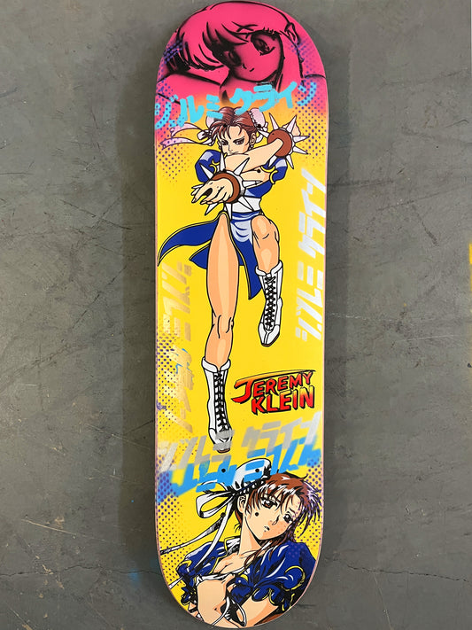 chun li 8.5 X 32.25 PINK/YELLOW MIXED PROCESS 1 OF 1 SIGNED