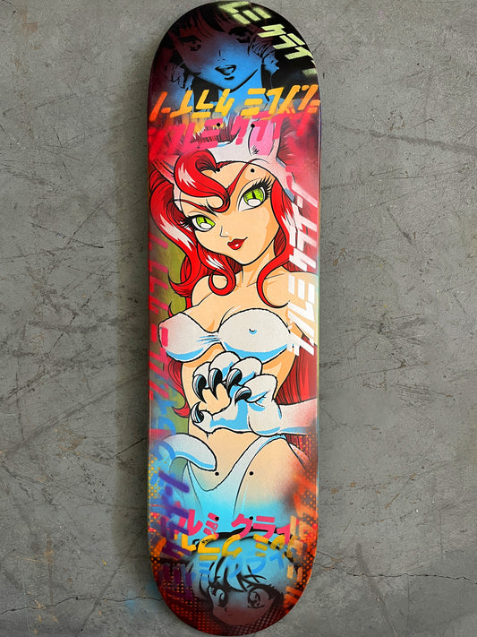 akiko cat girl 8.25 X 32.25 BLUE/RED ANODIZED MIXED PROCESS SIGNED 1 of 1