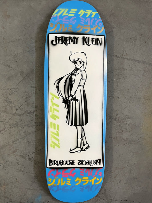 anime girl HAND PAINTED 9.5 X 32.25 BLUE MIXED PROCESS SIGNED 1 of 1