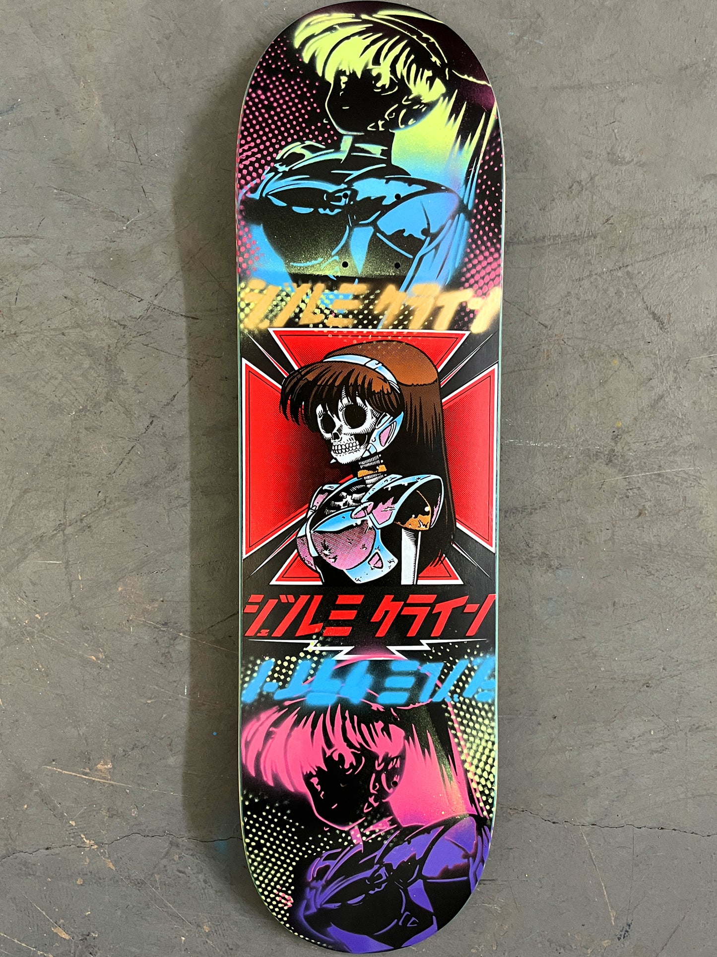 dream hawk BLACK/PINK/BLUE/GREEN HAND PAINTED BACKGROUND 9.5 X 31.75 1 OF 1