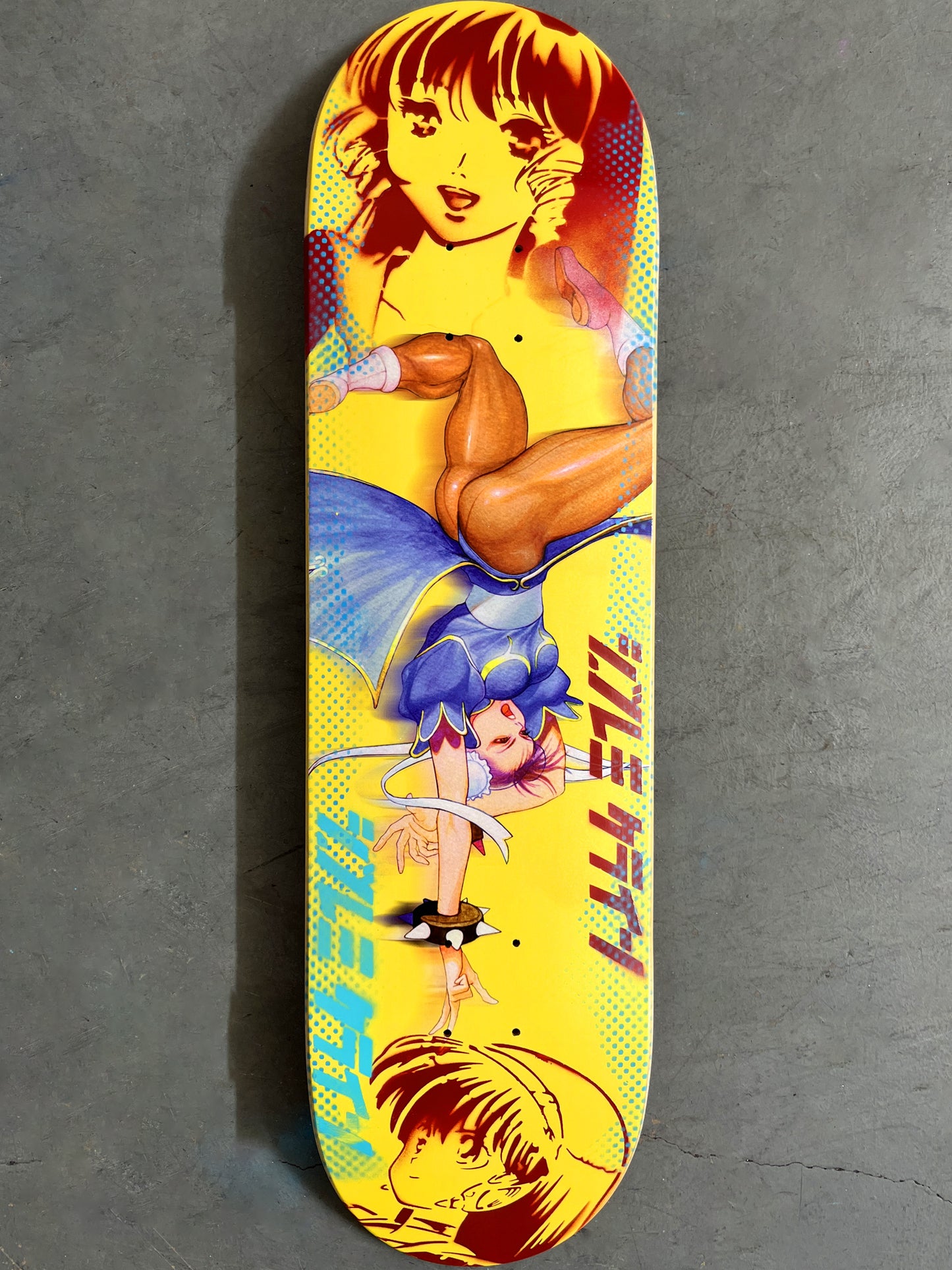 chun li 8.5 X 32.25 YELLOW/RED MIXED PROCESS SIGNED 1 of 1