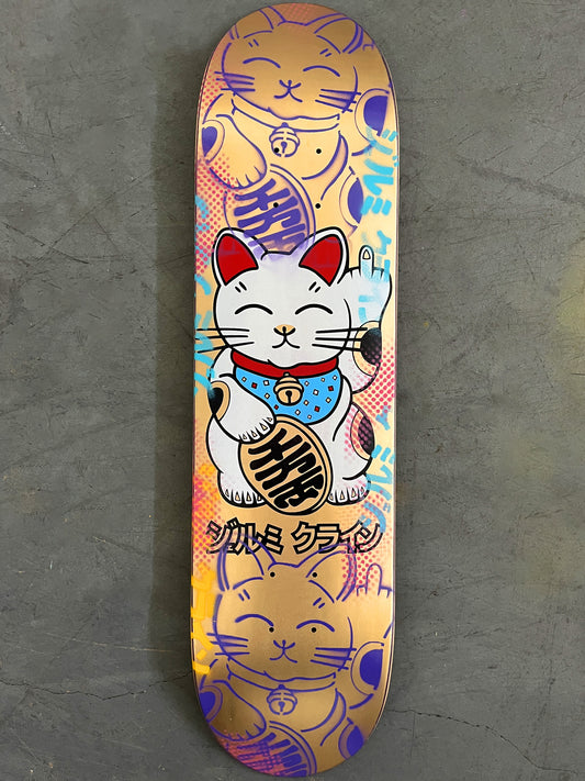 unlucky cat METALLIC GOLD/PURPLE 8.0 X 31.75 MIXED PROCESS 1 OF 1 SIGNED