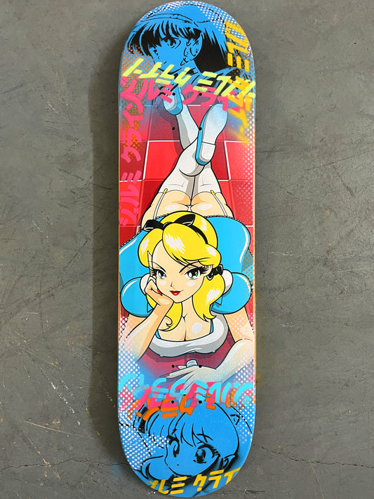 alice 8-ball 8.5 X 32.25 BLUE GLITTER MIXED PROCESS 1 OF 1 SIGNED