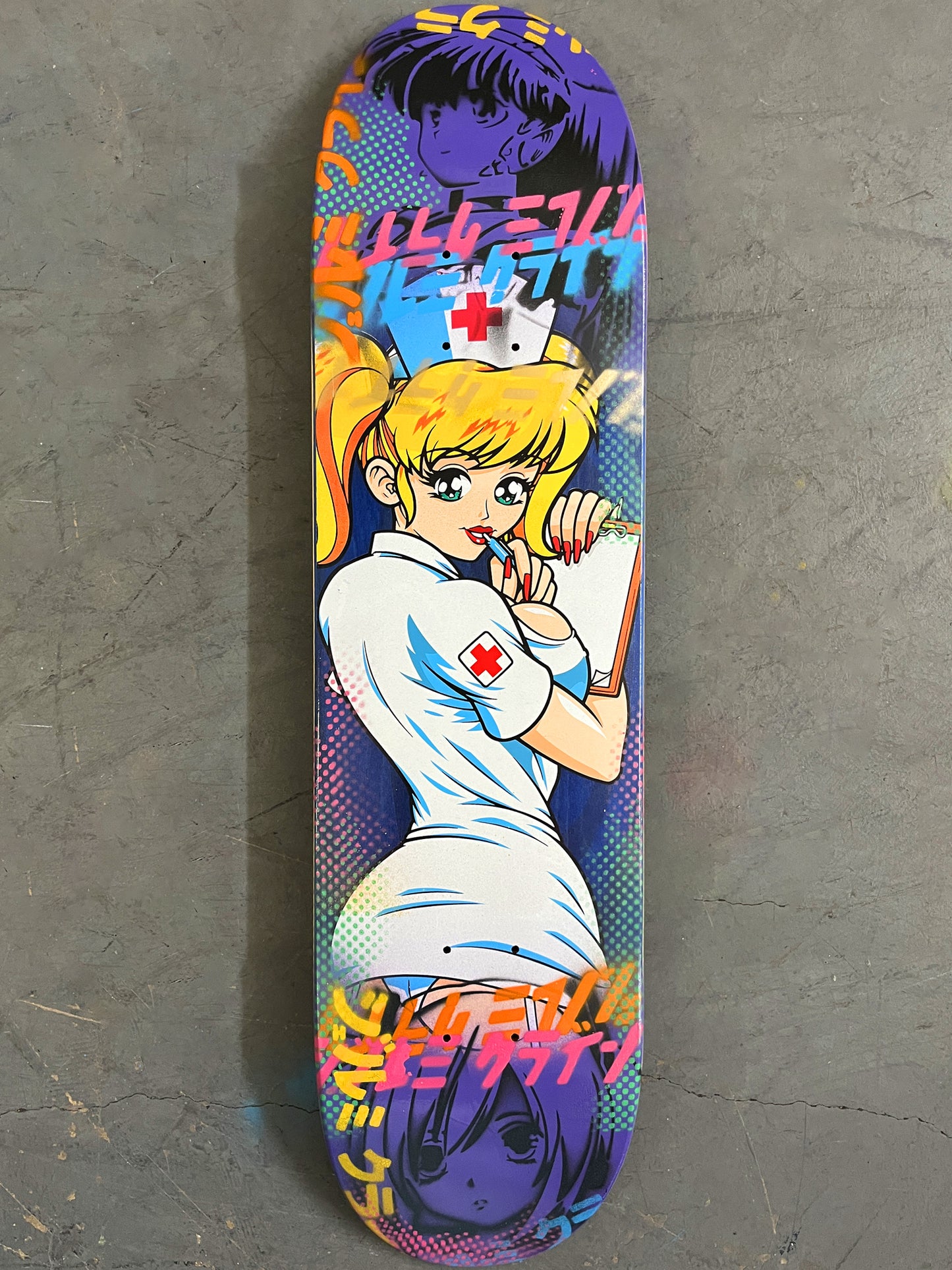 nurse angel 8.0 X 31.75 PURPLE GLITTER MIXED PROCESS SIGNED 1 of 1