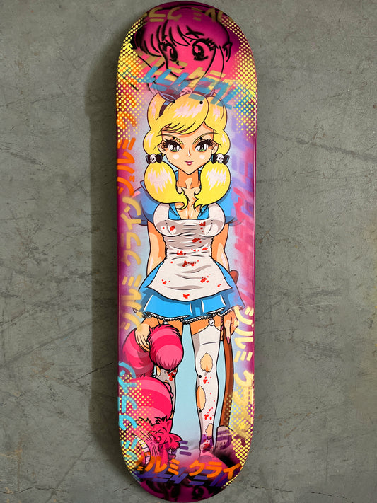 evil alice 8.5 X 32.25 PINK/PURPLE ANODIZED MIXED PROCESS SIGNED 1 of 1