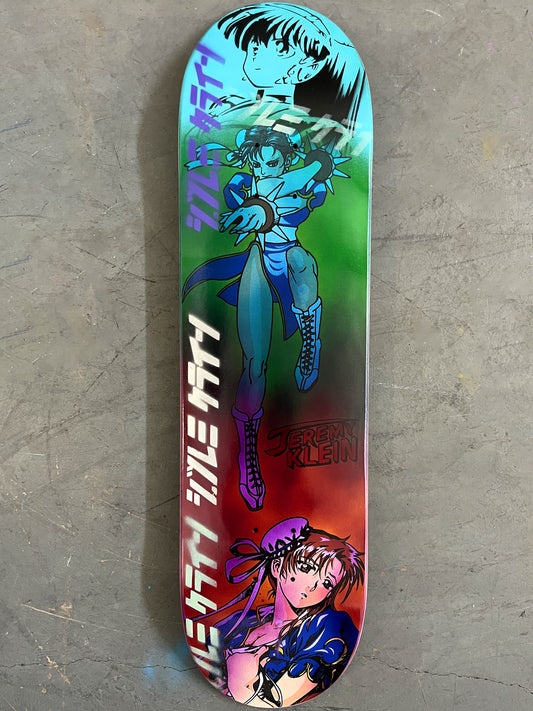 chun li 8.5 X 32.25 ANODIZED MIXED PROCESS 1 OF 1 SIGNED