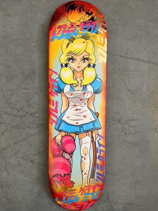 evil alice 8.5 X 32.25 SUNSET/RED ANODIZED MIXED PROCESS SIGNED 1 of 1