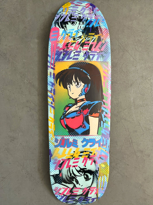 dream girl collage 9.5 X 32.25 POWDER BLUE HAND PAINTED SIGNED 1 of 1