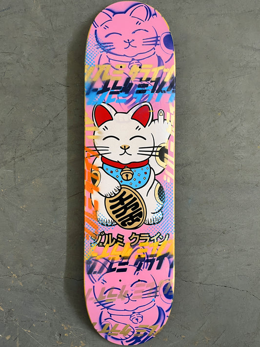 unlucky cat PINK/GOLD/NAVY 8.0 X 31.75 MIXED PROCESS 1 OF 1 SIGNED