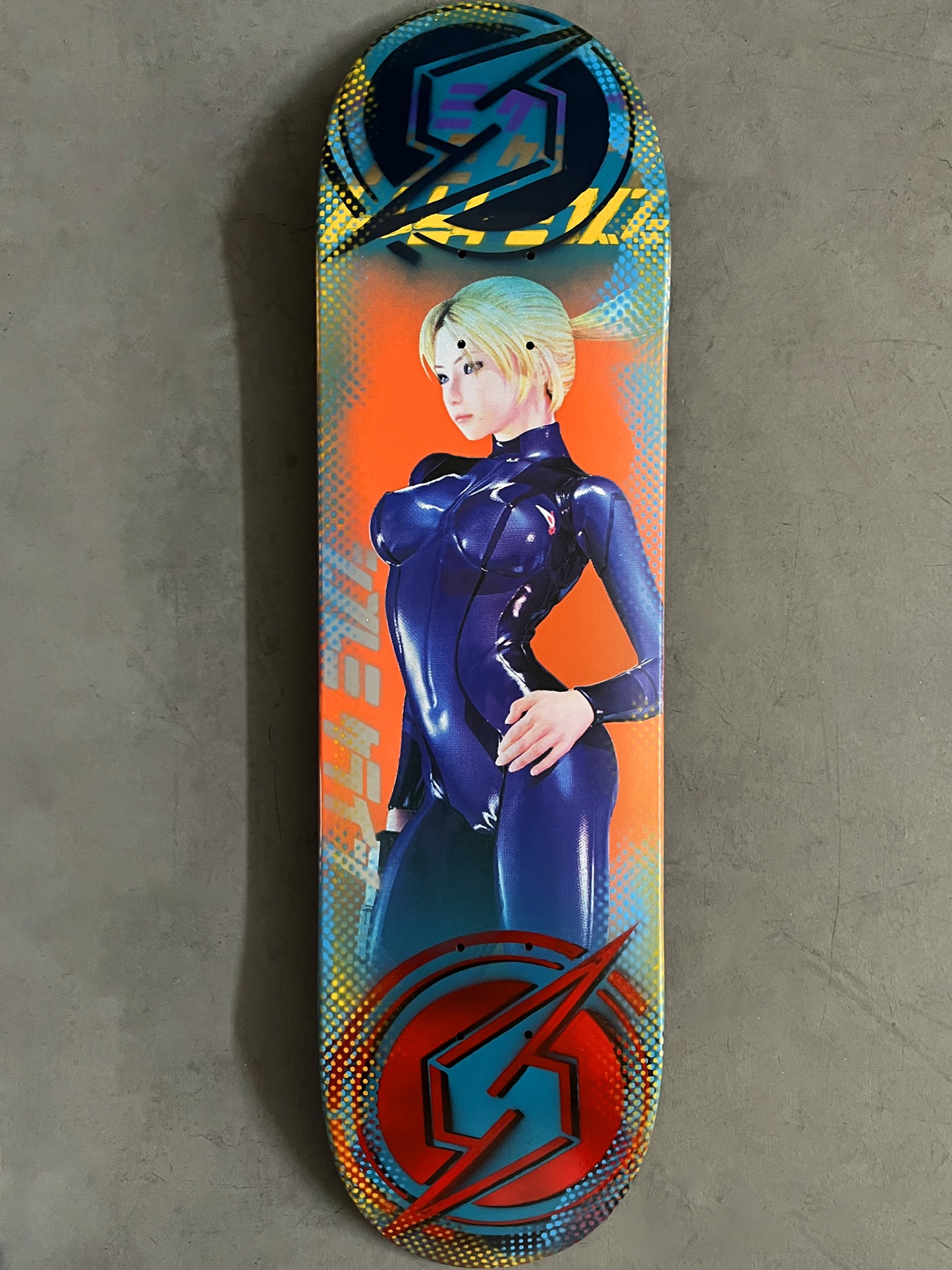 samus zero suit 8.25 X 32.25 RED/TEAL LOGO VERSION MIXED PROCESS SIGNED 1 of 1