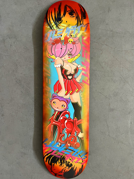 cheshire cat 7.88 X 31.75 YELLOW/RED II ANODIZED MIXED PROCESS SIGNED 1 of 1