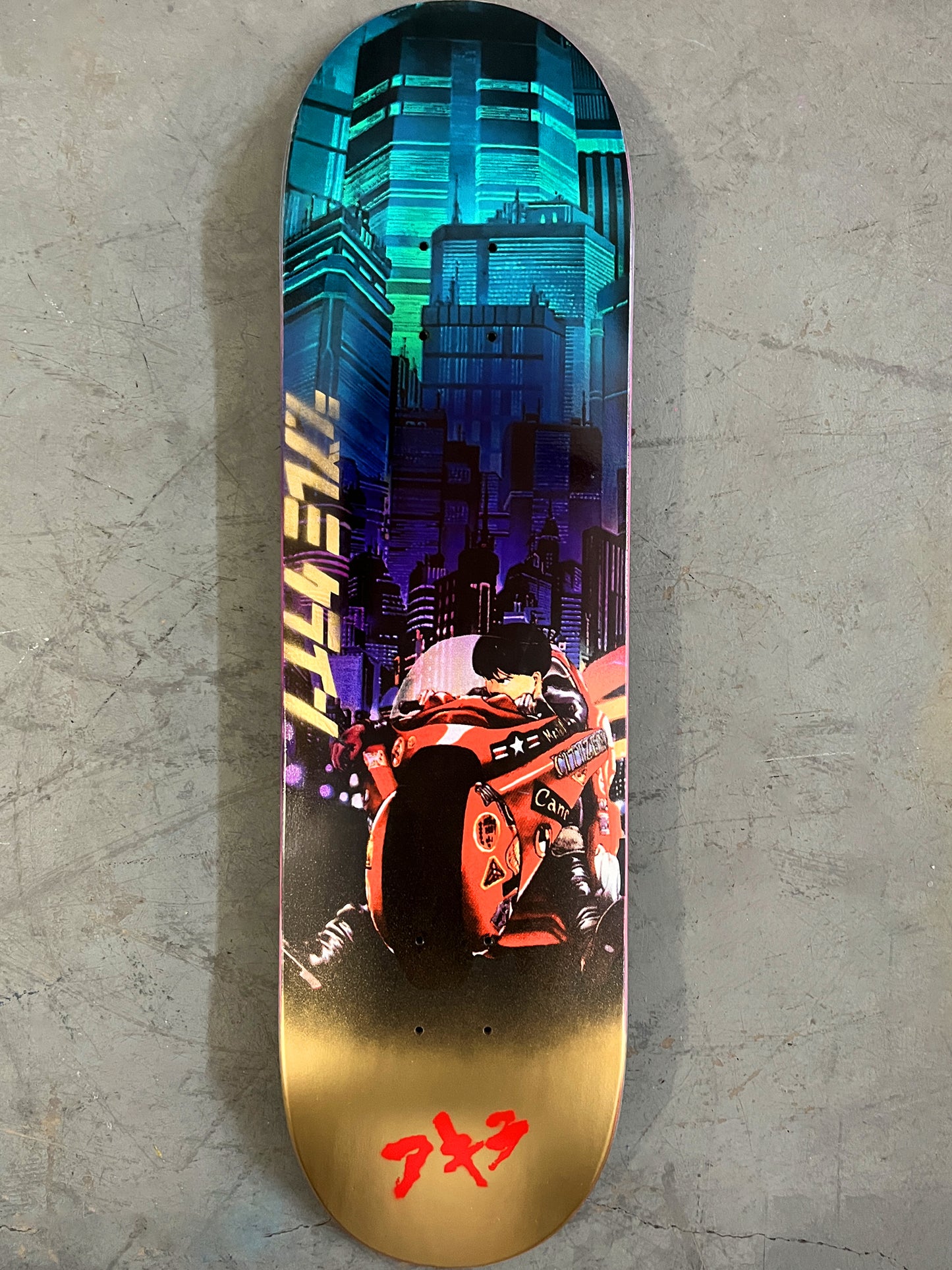 kaneda ANODIZED TEAL/PURPLE/GOLD 8.5 X 32.25 MIXED PROCESS 1 OF 1 SIGNED