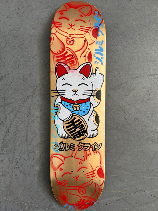 unlucky cat METALLIC GOLD 8.0 X 31.75 MIS-PRINT 1 OF 1 SIGNED