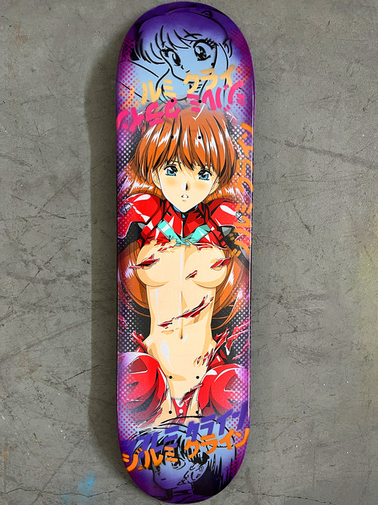 evangelion asuka 8.25 X 32.25 BLUE/PURPLE ANODIZED MIXED PROCESS SIGNED 1 of 1