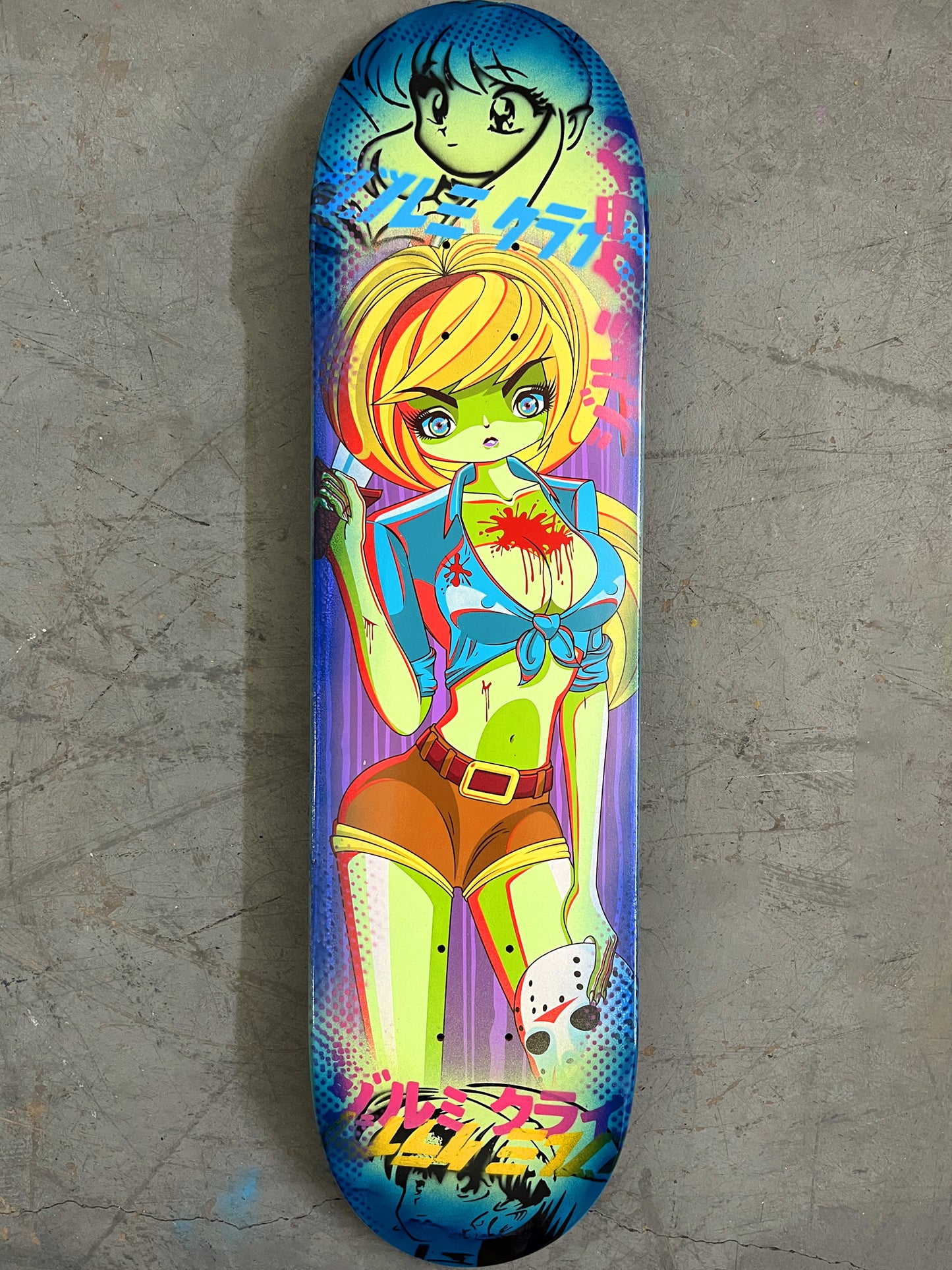 jason 7.88 X 31.75 GREEN/BLUE ANODIZED MIXED PROCESS SIGNED 1 of 1