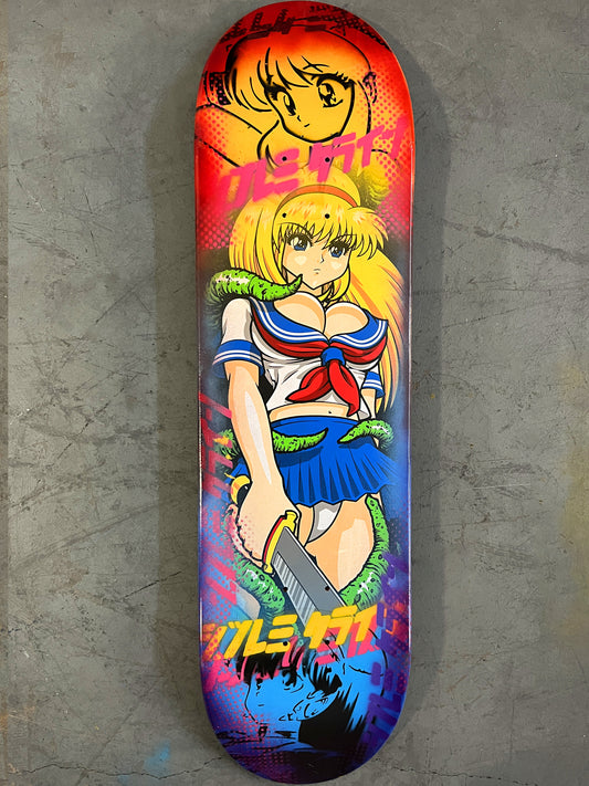 tentacle school girl 8.25 X 32.25 BLUE/YELLOW/RED ANODIZED MIXED PROCESS SIGNED 1 of 1