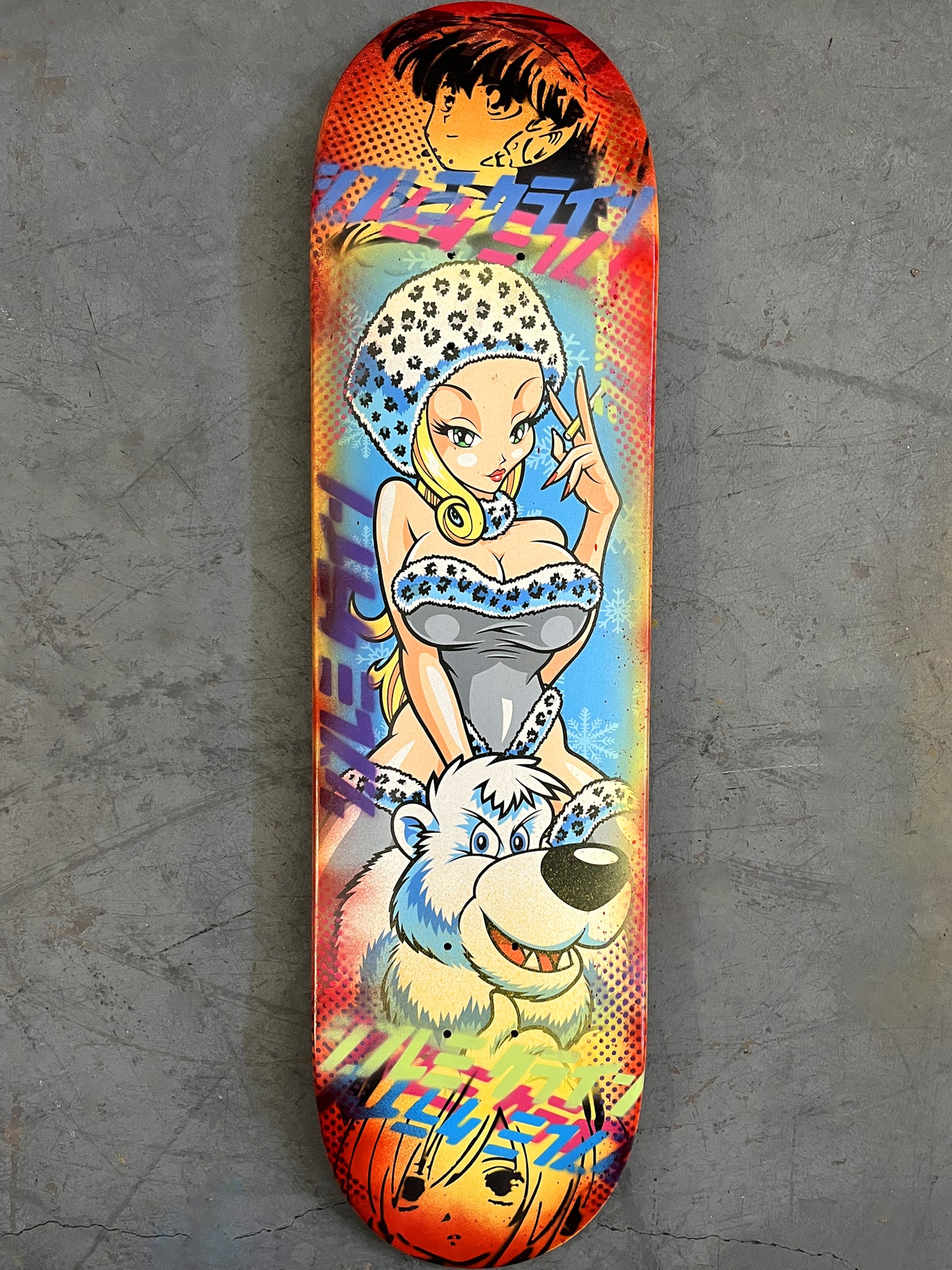 polar girl 8.25 X 32.25 YELLOW/RED ANODIZED MIXED PROCESS SIGNED 1 of 1