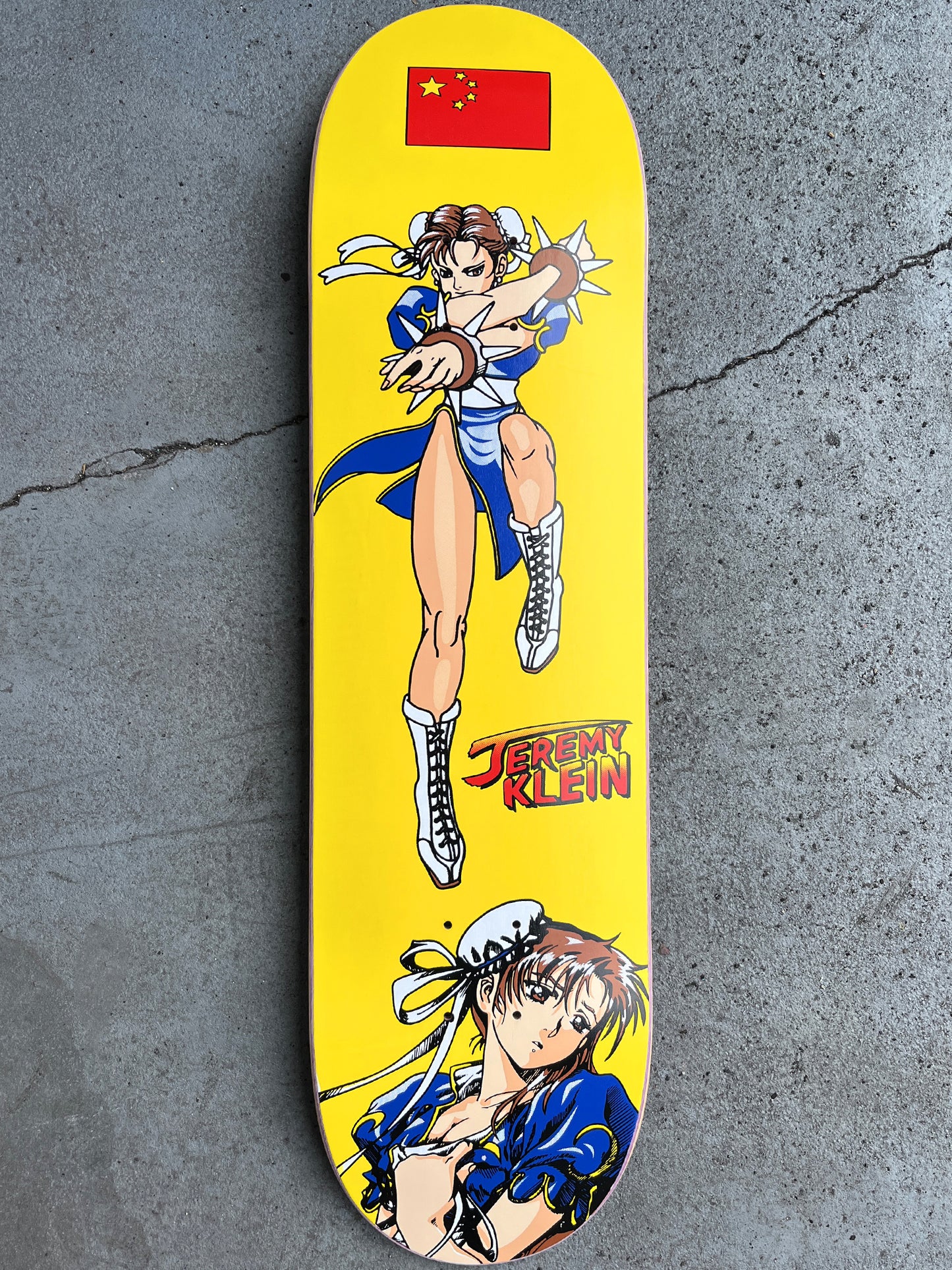 SIGNED OG chun li 8.25 X 32 HAND SCREENED