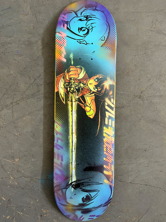 yoko BLUE/YELLOW HAND PAINTED BACKGROUND 9.5 X 31.75 1 OF 1