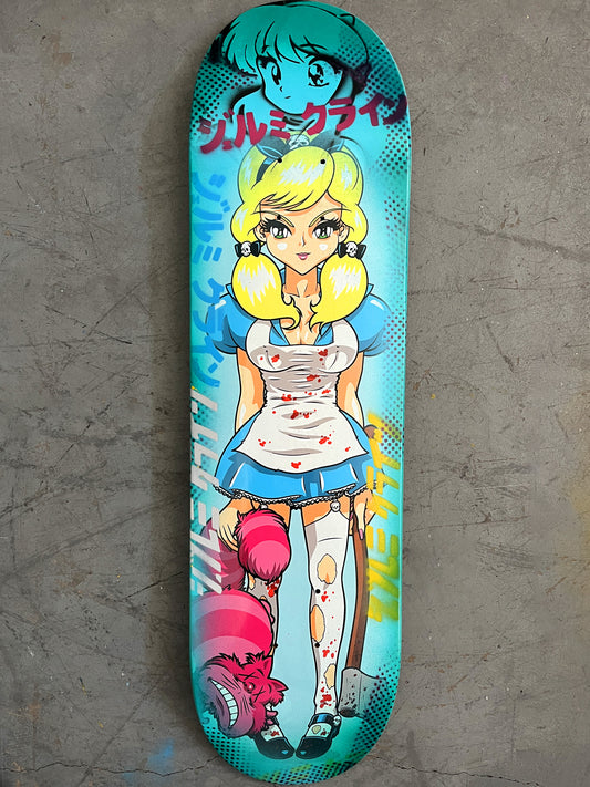 evil alice 8.5 X 32.25 BLUE/AQUA ANODIZED MIXED PROCESS SIGNED 1 of 1