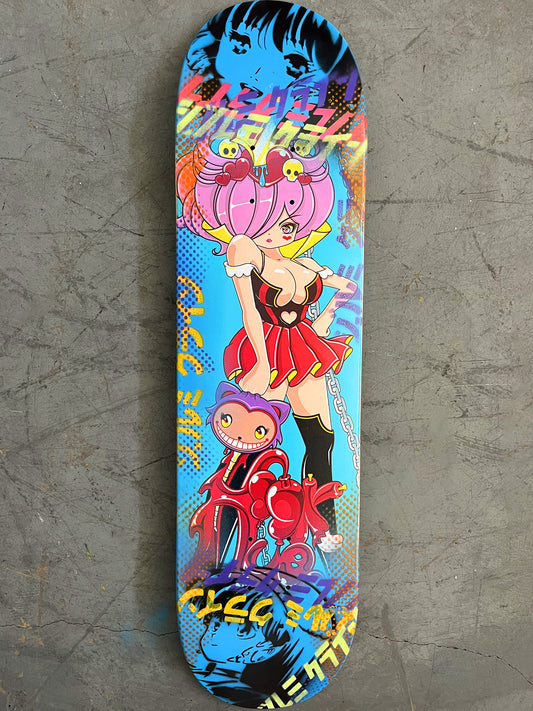 cheshire cat girl 7.88 X 31.75 BLUE MIXED PROCESS SIGNED 1 of 1