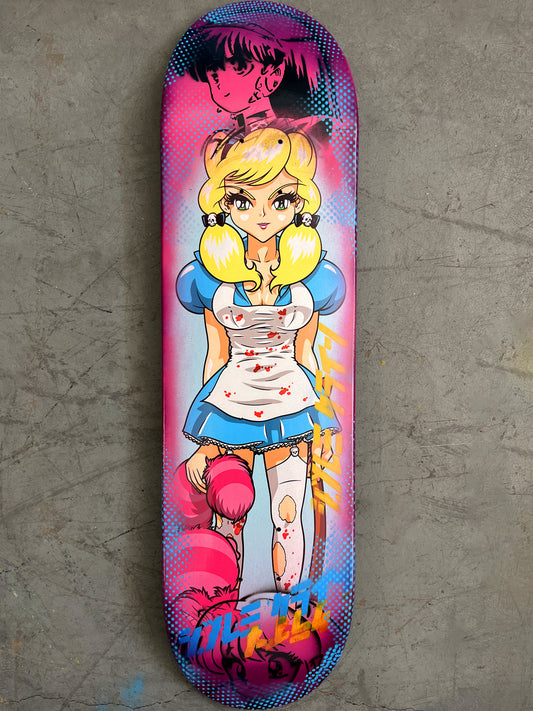 evil alice 8.5 X 32.25 PINK/BLUE/PURPLE ANODIZED MIXED PROCESS SIGNED 1 of 1