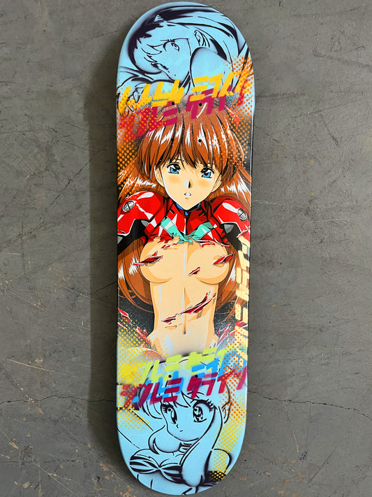 asuka 8.25 X 32.25 POWDER BLUE/BLACK MIXED PROCESS SIGNED 1 of 1