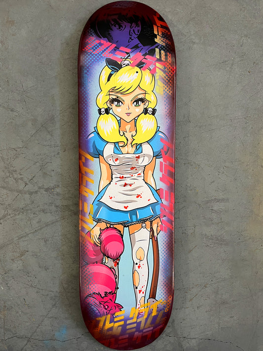 evil alice 8.5 X 32.25 PURPLE/RED ANODIZED MIXED PROCESS SIGNED 1 of 1