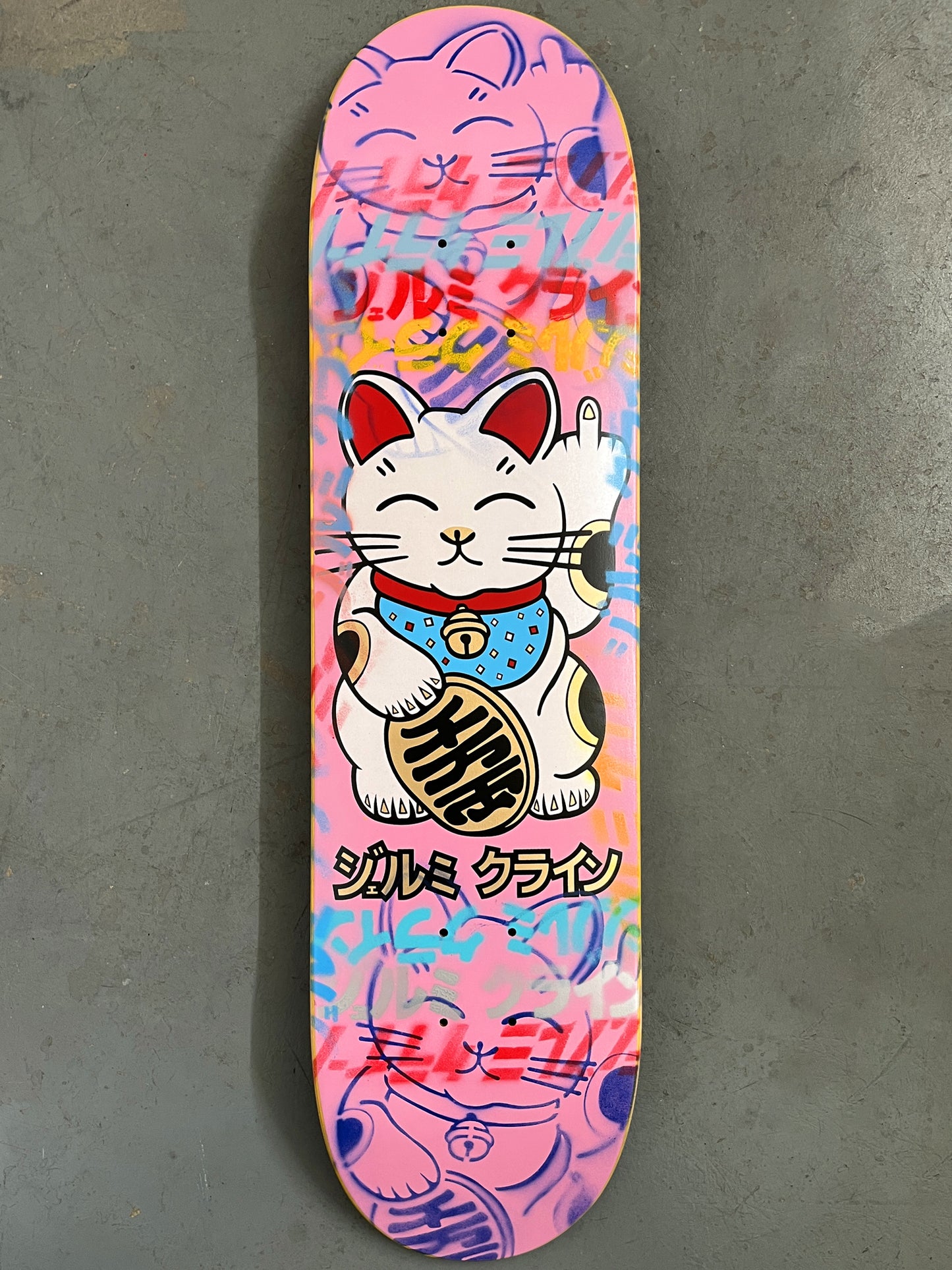 unlucky cat PINK 8.0 X 31.75 MIXED PROCESS 1 OF 1 SIGNED