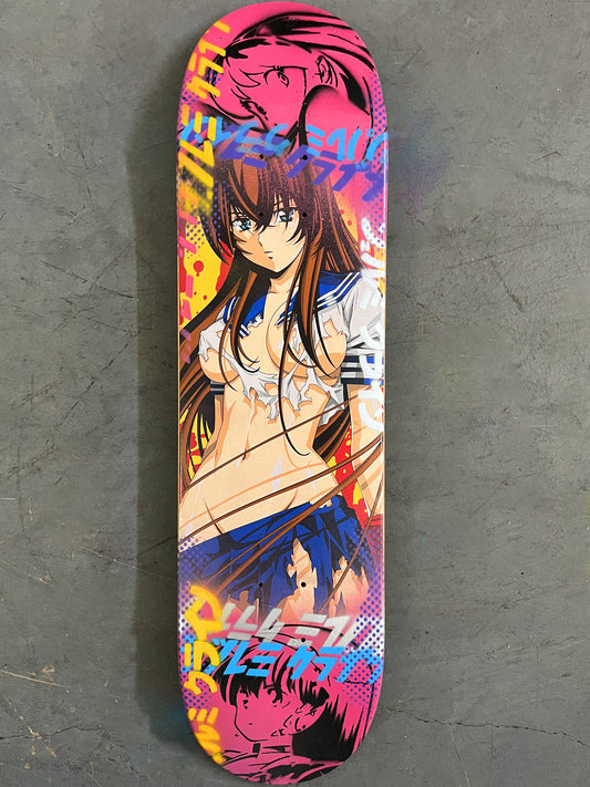 battle school girl 8.0 X 31.75 PINK/PURPLE MIXED PROCESS SIGNED 1 of 1