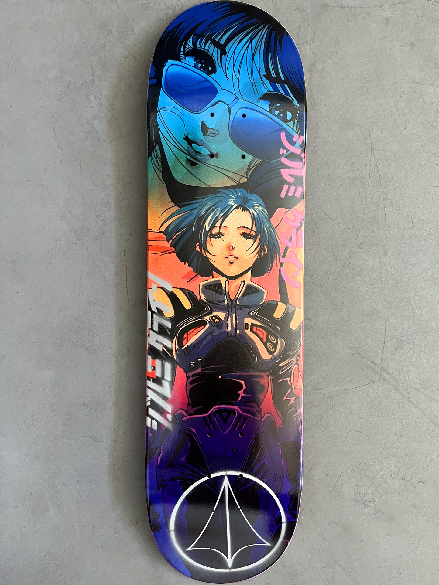 macross 8.25 X 32.25 BLUE/ORANGE/RED/PURPLE ANODIZED MIXED PROCESS SIGNED 1 of 1