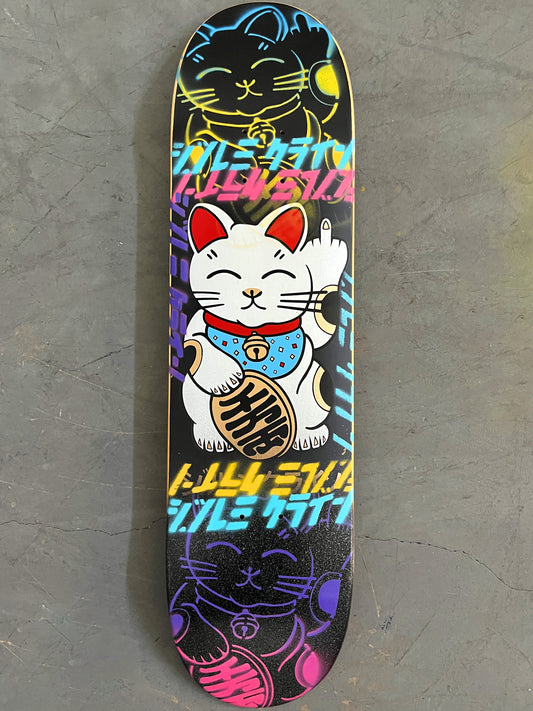 unlucky cat BLACK/BLUE/PINK 8.0 X 31.75 MIXED PROCESS 1 OF 1 SIGNED