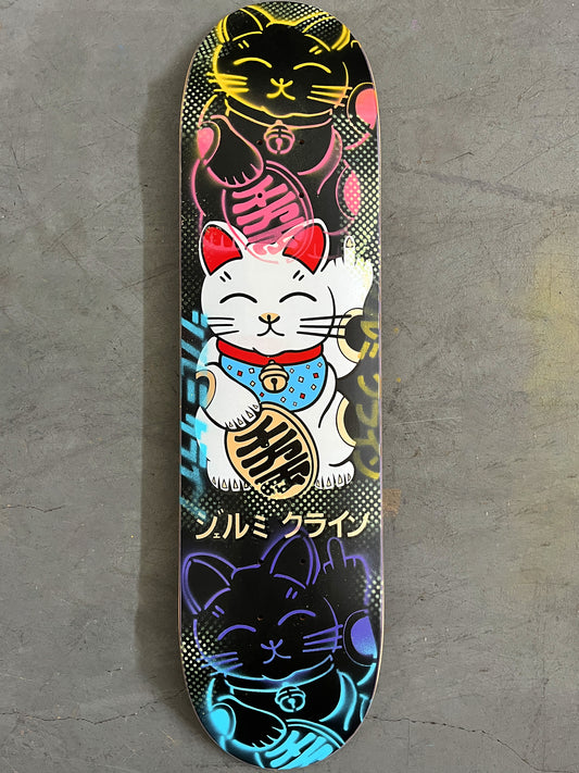 unlucky cat BLACK/YELLOW/PINK/PURPLE/BLUE 8.0 X 31.75 MIXED PROCESS 1 OF 1 SIGNED